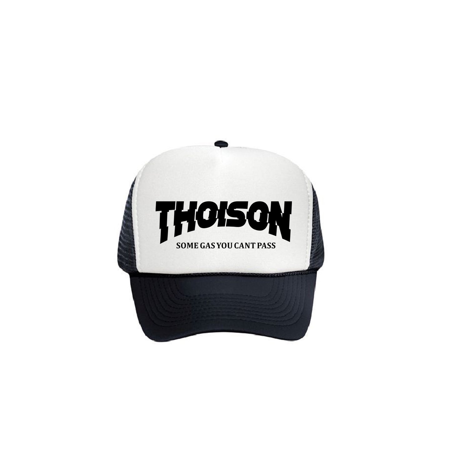 Black and white thoison trucker